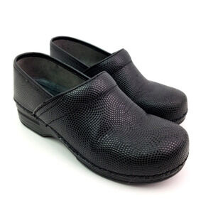 Dansko XP Pro Womens Size EU 40 US 9.5-10 Black Embossed Slip On Work Clog Shoes